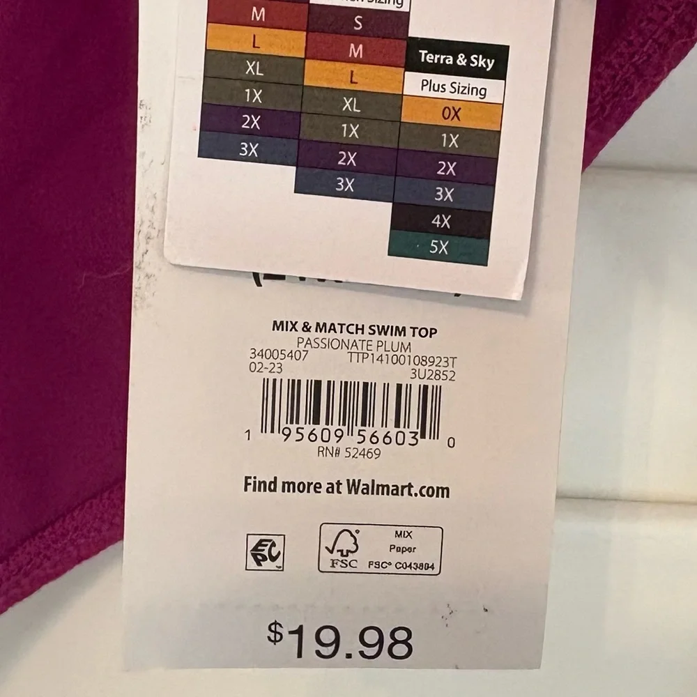 Time‎ And Tru Purple Swimsuit Bottom Size 3X